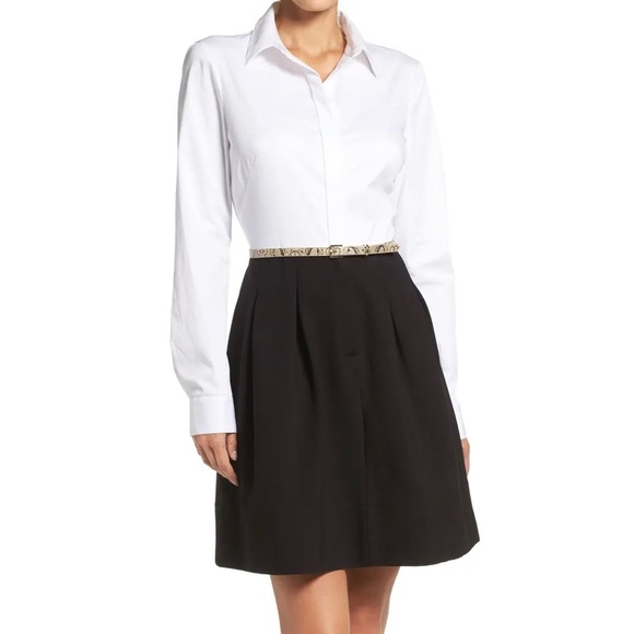 Eliza J Dresses & Skirts - Dress! Eliza J Poplin Fit & Flare Shirtdress